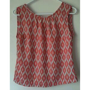 Anthropologie Tulle Women's Top Back‎ Button Detail Size Small Orange/Brown